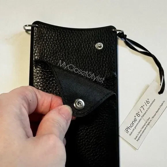 BANDOLIER Black Leather iPhone Case Wallet 8+, 7+, 6+ plus Strap NEW SET! Unisex